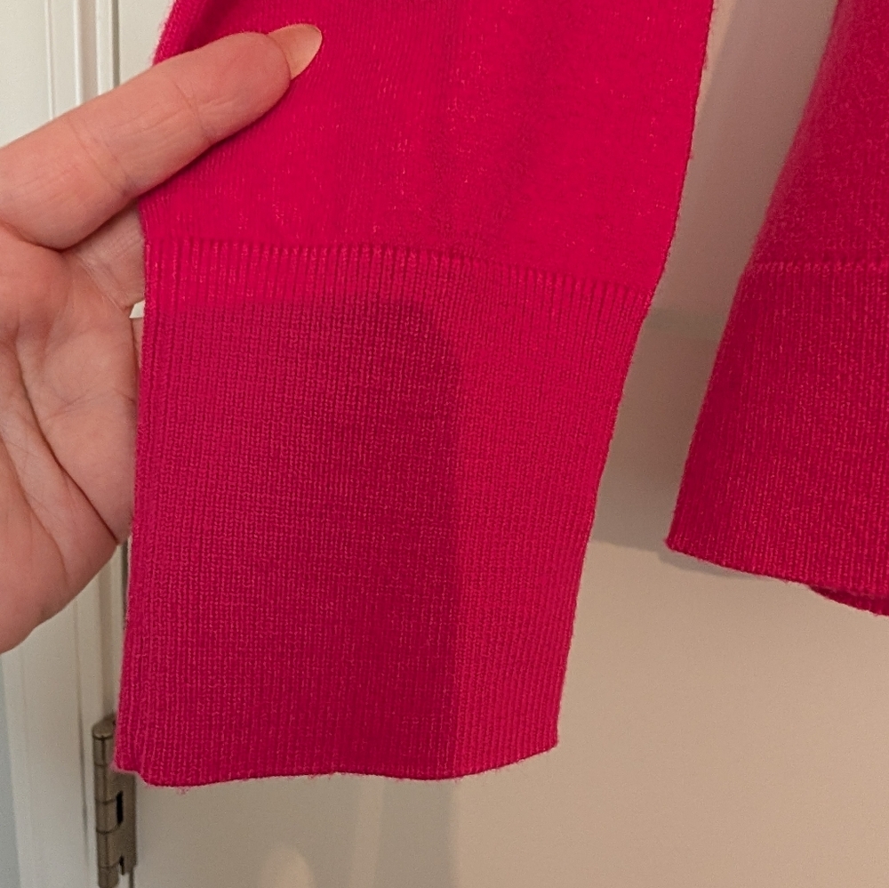 Tommy Hilfiger Women's Turtleneck Sweater M Hot Pink Bunched Shoulder Sleeve NWT - Picture 5 of 11